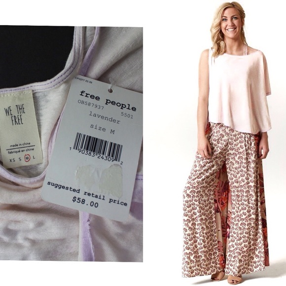 Free People Pluto Lavender One Shoulder Loose Top - Picture 1 of 8